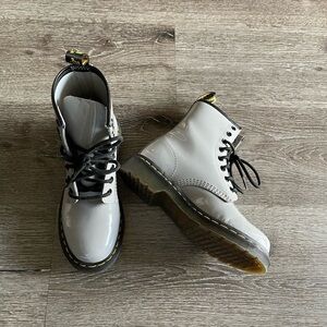 Grey Combat Boots with Black Laces